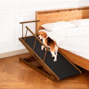 Rampa para perros ajustable Quewoll 115 cm (marrón)
