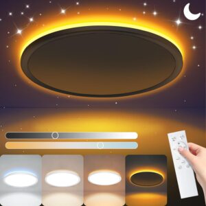 Lámpara techo LED 24W regulable con mando y luz nocturna