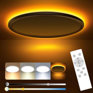 Lámpara techo LED 24W regulable con mando y luz nocturna