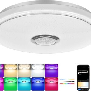 Lámpara techo LED RGB 60W regulable con altavoz Bluetooth