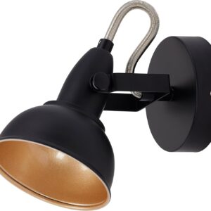 BRILONER Lámpara Pared Industrial Negro/Oro | E14 40W