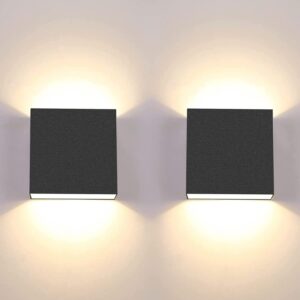 CHEVVY 2 apliques LED pared 7W negro 3000K interior