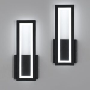 Osairous Lámparas LED Pared 2 Piezas 16W 1800LM Negro