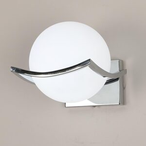 Lámpara pared E27 metal+cristal 15 cm cromo