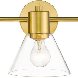 Lámparas baño LMS-108 doradas, 3 luces con pantalla de vidrio