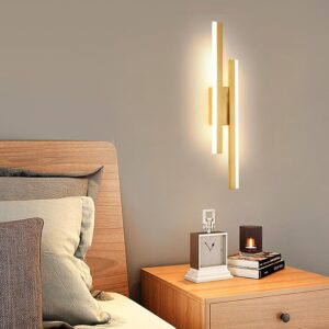 Aplique LED pared Comely 16W 3 colores, oro, diseño moderno