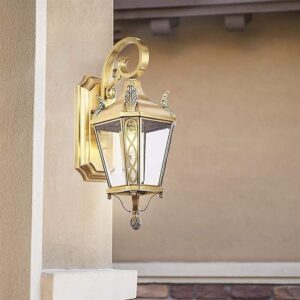 Lámpara pared exterior cobre dorado estilo europeo Victoria
