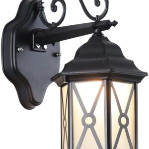 Linterna exterior europea de aluminio IP23, impermeable y elegante