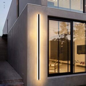 Apliqué LED pared exterior negro 100 cm IP44