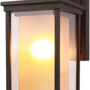 Lámpara de pared exterior IP23 negro con vidrio biselado