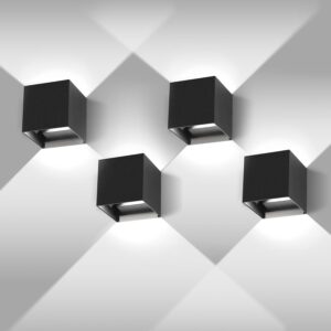 4 Apliques Pared LED 12W IP65 Blanco Frío 6500K