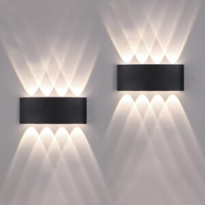 Lámpara LED exterior/interior FUPE 16W 2 piezas, IP65 negro