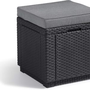 Keter Allibert Cube w Taburete gris grafito/gris