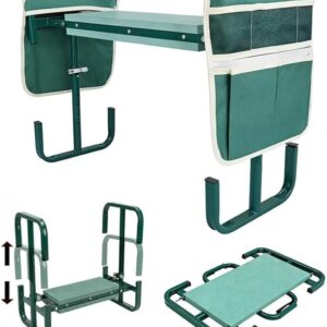 Asiento jardín 2 en 1 plegable con bolsa herramientas