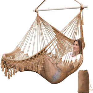 Silla hamaca Chihee colgante tejida algodón plegable