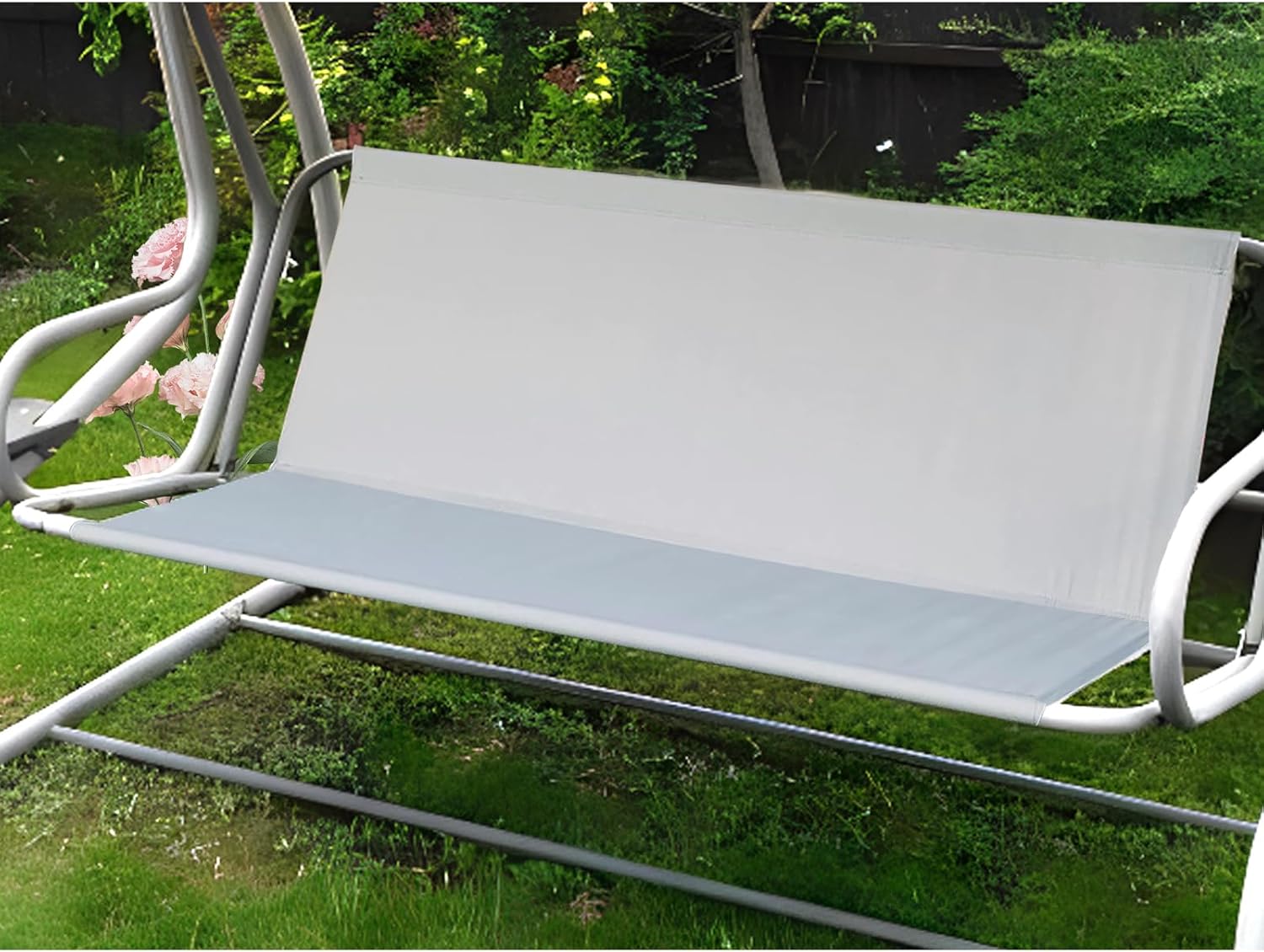 Funda asiento columpio jardín exterior gris 138x50x50 cm
