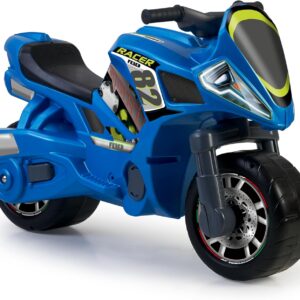 MOTOFEBER Racer Famosa - Moto infantil azul y gris
