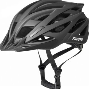 Favoto Casco Bici Adultos Ligero y Transpirable - Negro