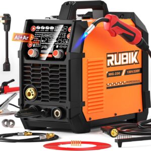 RUBIK Soldador MIG 250A 5 en 1 sin gas para aluminio
