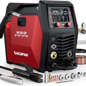ARCCAPTAIN 205A Soldador MIG 6 en 1 sin gas 230V