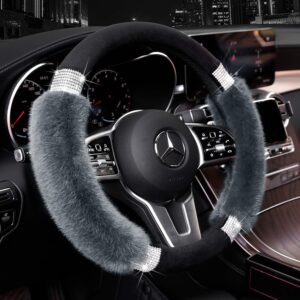 Funda de volante esponjosa Achiou con diamantes de imitación
