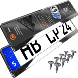 Portamatrículas coche 520x110 mm [2 uds.] - Cromo - Homologado