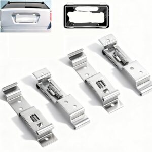 4 soportes matrícula coche acero inoxidable sin marco