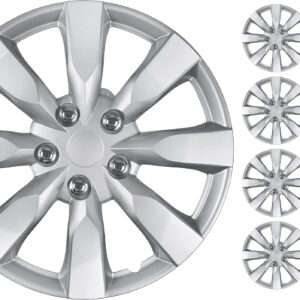 Tapacubos réplica Toyota Corolla 16" BDK plateados (4 uds.)
