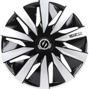 SPARCO Tapacubos 13" Kit Negro Plata - Juego Completo