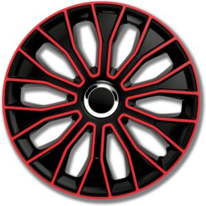 Tapacubos Petex Voltec Pro 15" Negro/Rojo - Juego de 4