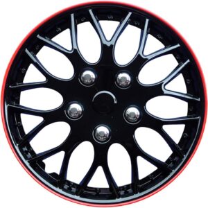 Tapacubos AutoStyle KT970-IB Plus Missouri Ice 14" Negro/Rojo - Juego de 4