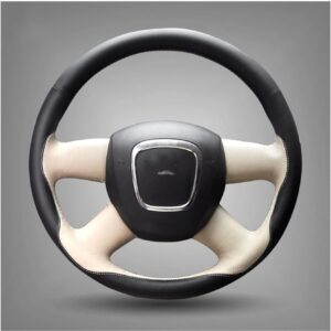 Funda volante cuero negro/beige para Audi A4 B7/B8, A6, Q5, Q7