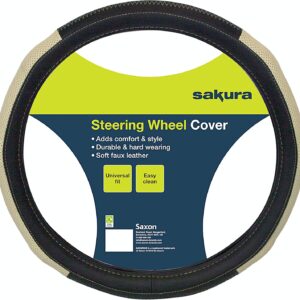 Sakura SS5423 - Funda de volante negro y crema