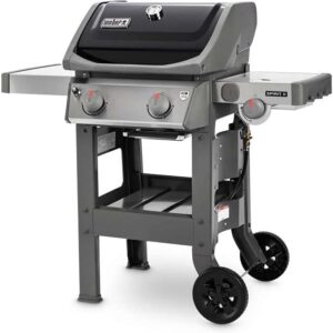 Weber Spirit II E-220 GBS: Barbacoa de gas negra con estufa lateral