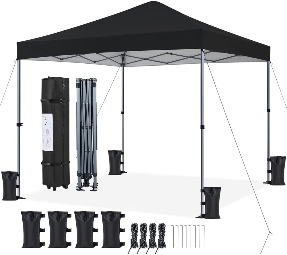 Yaheetech Carpa 3x3m Plegable para Exterior Negro