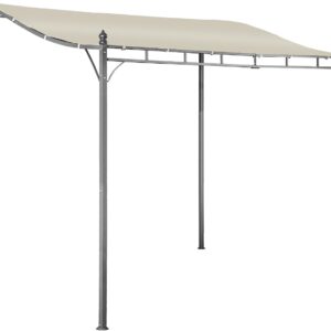 Pérgola metálica 2,9x2,5 m beige con toldo deslizante