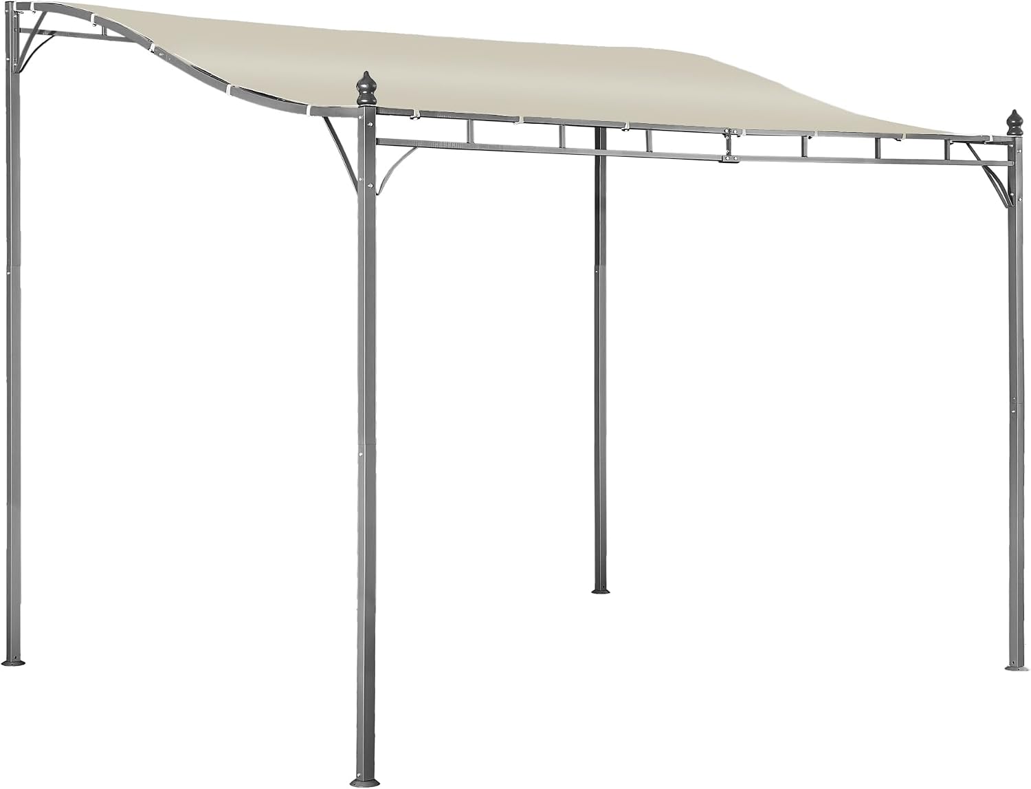 Pérgola metálica 2,9x2,5 m beige con toldo deslizante