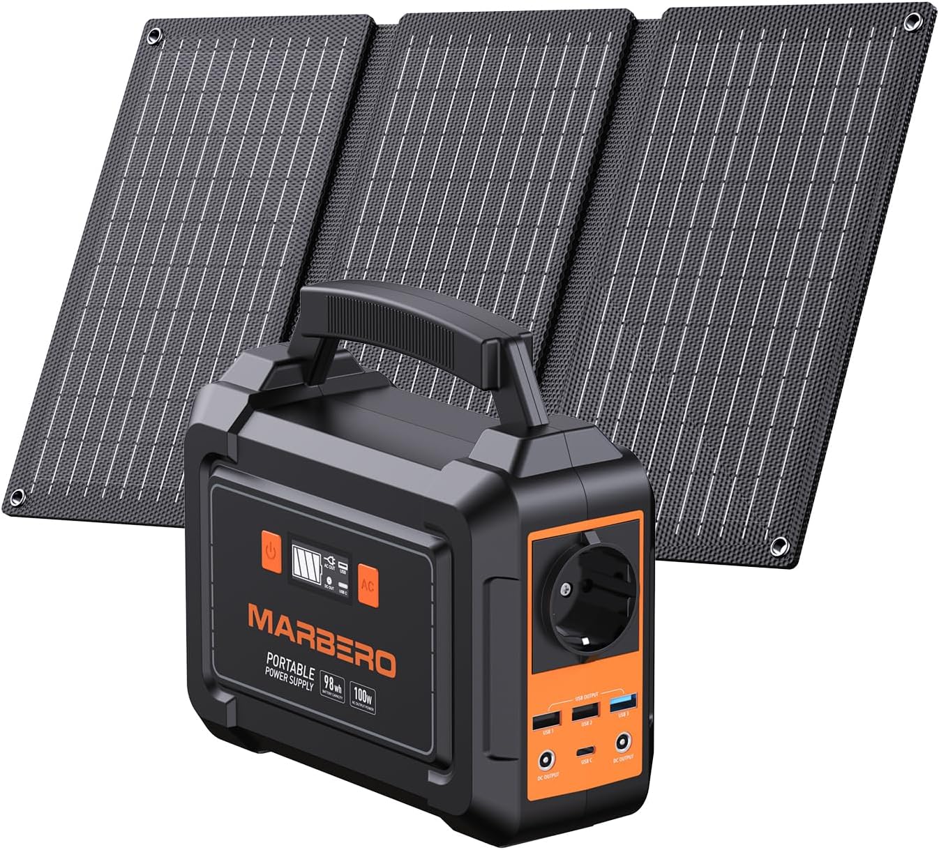 Estación portátil MARBERO 98Wh con panel solar 30W