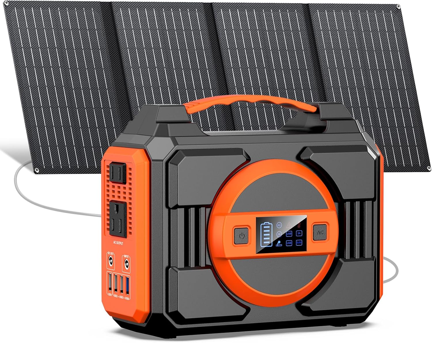 Apowking Generador solar 300W portátil con 2 salidas CA