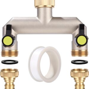 Distribuidor agua 2 vías latón niquelado 3/4" TIDEVAN