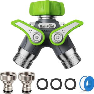 Distribuidor 2 vías jardín RAINPOINT metal 3/4" a 1/2"