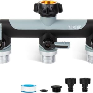 Distribuidor en T Tesmotor 3 vías 3/4" con válvulas de bola