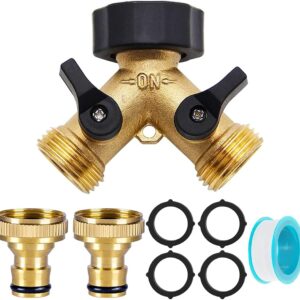 Distribuidor agua 2 vías 3/4" dorado con accesorios