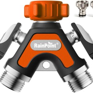 Distribuidor de 2 vías RAINPOINT metálico para manguera de jardín