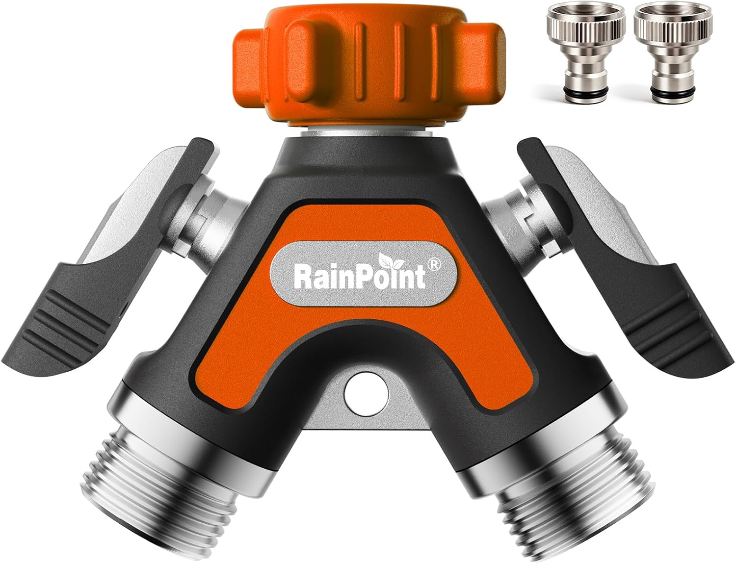 Distribuidor de 2 vías RAINPOINT metálico para manguera de jardín