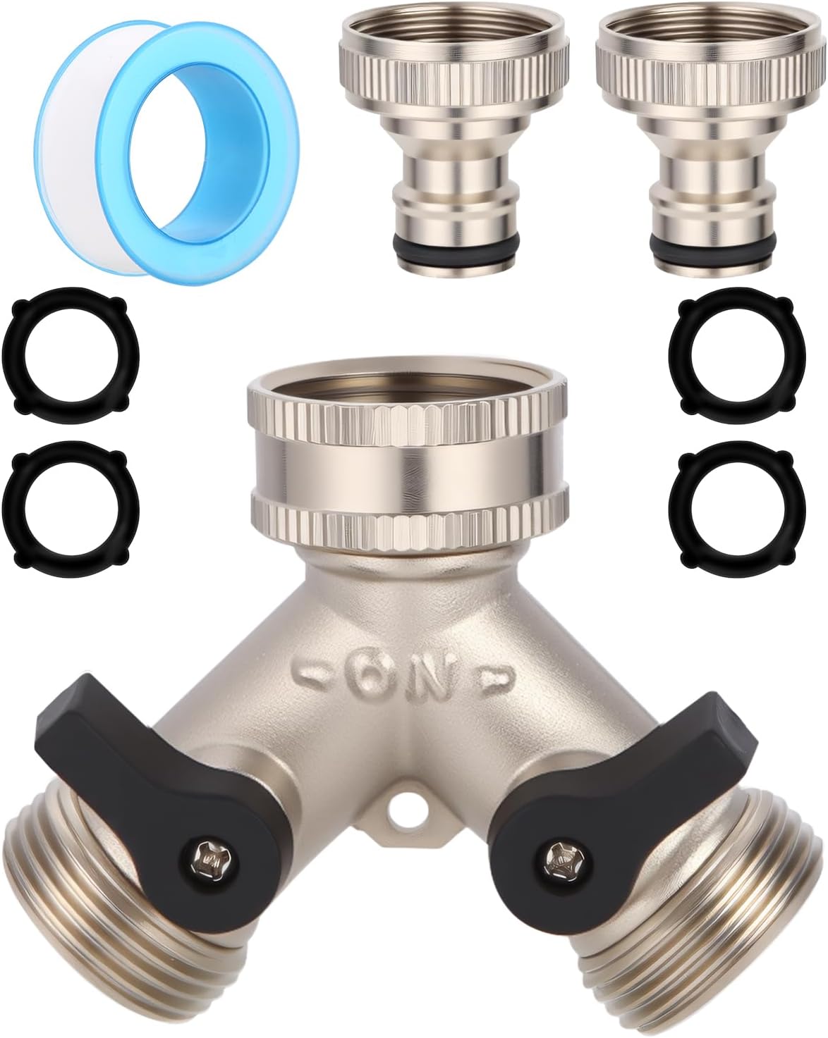 Adaptador 2 salidas latón 3/4" para grifo jardín
