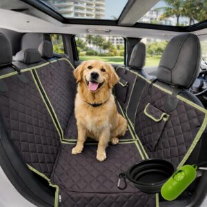 Funda perro coche 6-1 impermeable 600D negra/verde