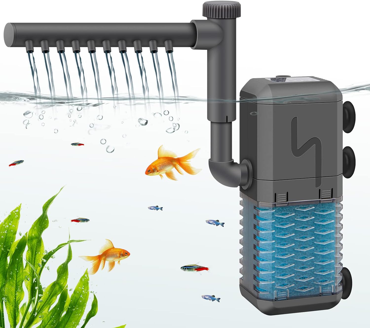 Filtro acuario 600 L/h IREENUO sumergible 6 W