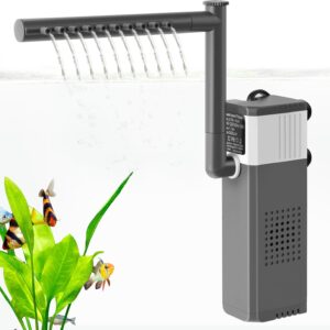 FEDOUR Filtro Acuario 8W 400LPH 3 en 1 para 15-70L