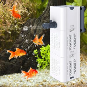 HENGBIRD Filtro interior 4 en 1 para acuario 20-60 L